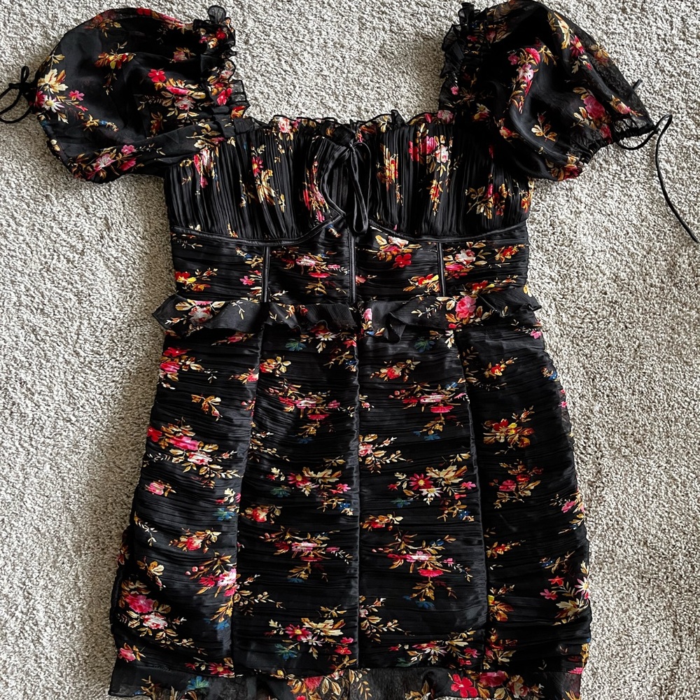 Floral ruched midi dress from ASOS in size 14